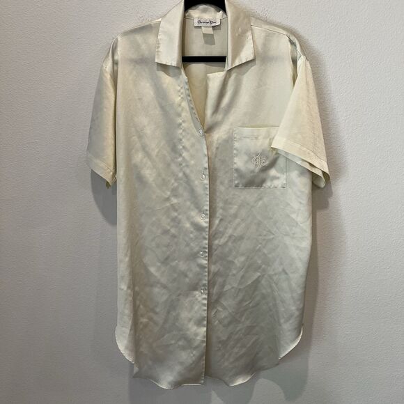 Christian Dior Lingerie Night Shirt Women’s M/L PJ Boyfriend Style Vintage - Picture 1 of 9